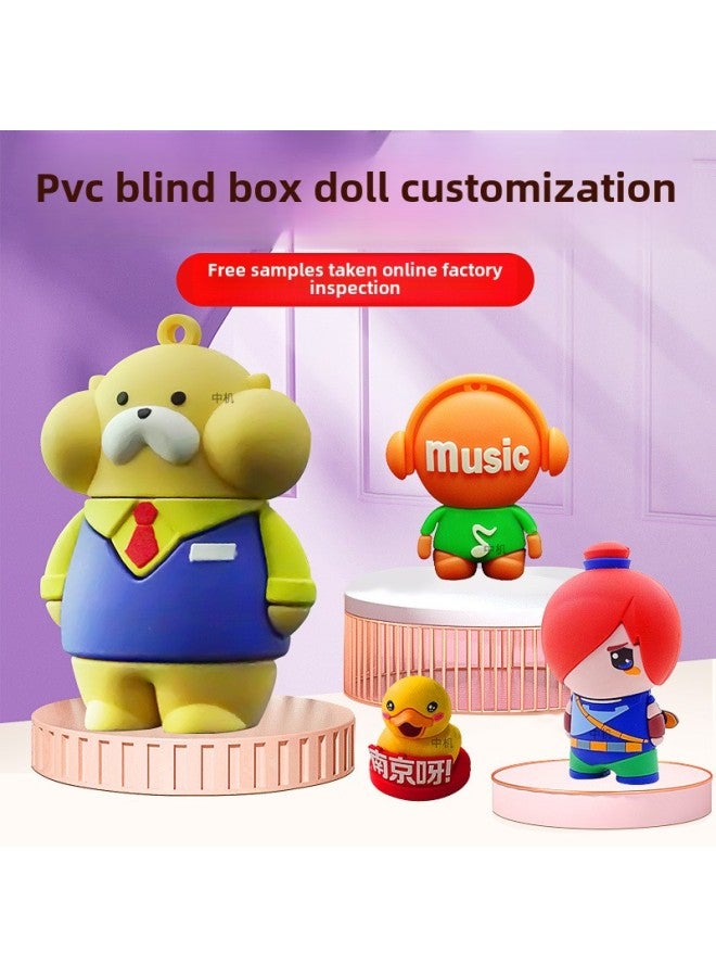 Cartoon PVC Doll Custom Mold Open Soft Rubber Enterprise Mascot Blind Box Doll 3D Stereo Ornaments Tide Play Custom Made-Color:Three-year Warranty Welcome Inspection-Height:Cute Shake Head Doll - Image 1