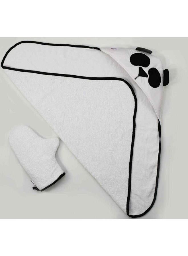 Hooded Baby Bath Towel – Black Cute Animal Design