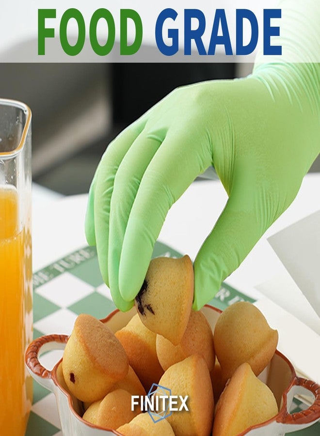 FINITEX Nitrile Gloves Disposable Latex-Free Gloves - 3.5mil Powder-Free Food Cleaning (Green (Large 100)) - Image 3