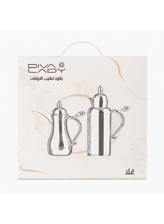 DIVA LADY ✨ Diva Lady Luxury Thermos Set – White Stainless Steel with Silver Handles and Elegant Black Accents - Image 3