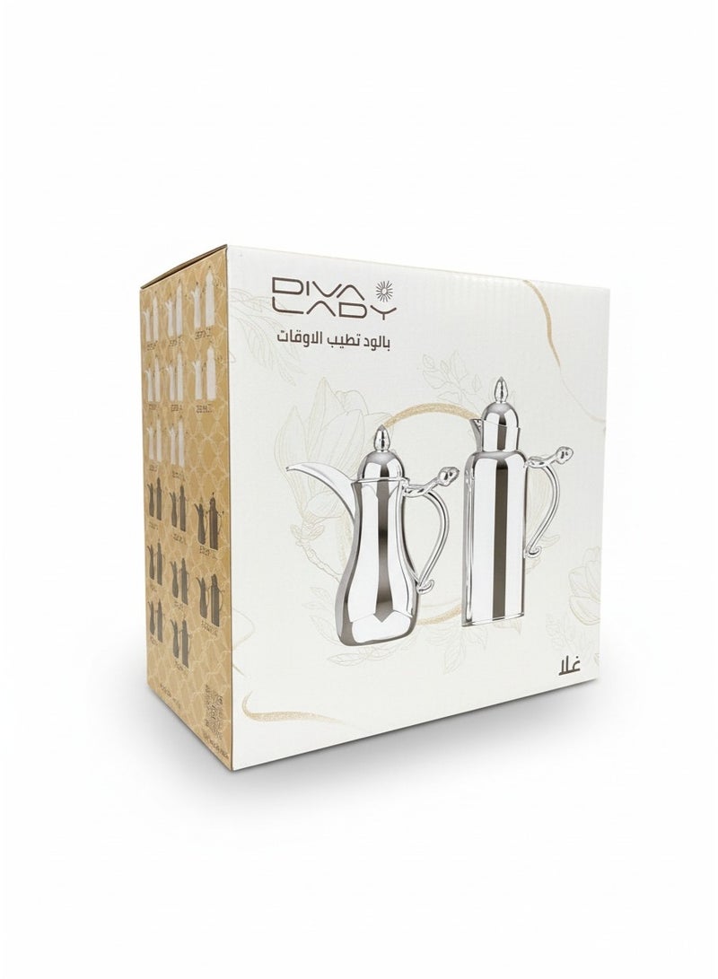 DIVA LADY ✨ Diva Lady Luxury Thermos Set – White Stainless Steel with Silver Handles and Elegant Black Accents - Image 2