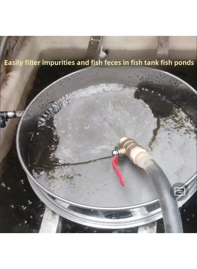 Fish Tank Fish Pond Filter Screen Ultrafine Mesh 304 Stainless Steel Sieve Fish Dung Filter Mesh Sieve For Turnover Box-Specifications:Diameter 45cm -standard Material-Color:150+300 Mesh Combination Filtration