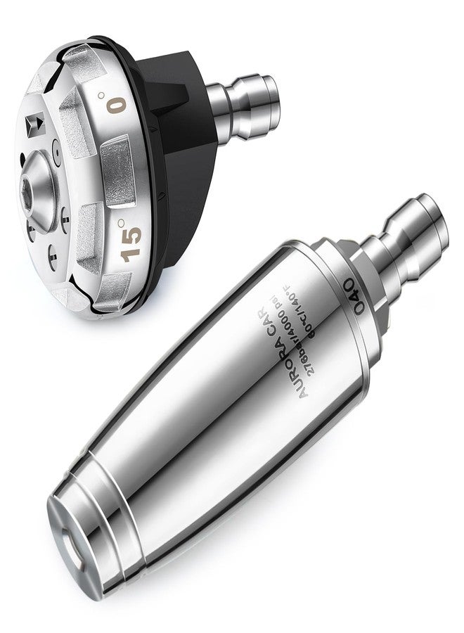 AURORA CAR Pressure Washer Nozzle, 4000 PSI Rotating Turbo Nozzle for Pressure Washer and 6-in-1 Quick Changeover Pressure Washer Nozzle, Power Washer Tips with 1/4 inch Quick Connect, 4.0 GPM 4.0 Orifice - Image 1