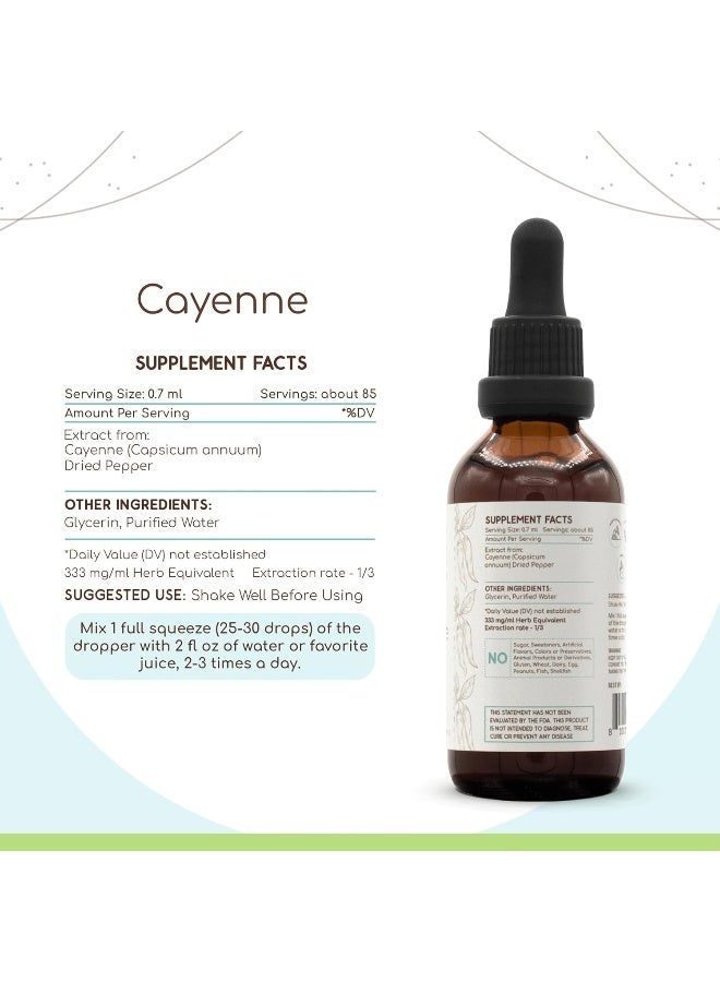 HerbEra Cayenne B60 Alcohol-Free Herbal Extract Tincture, Super-Concentrated Made with Organic (Capsicum annuum) 2 fl oz - Image 4