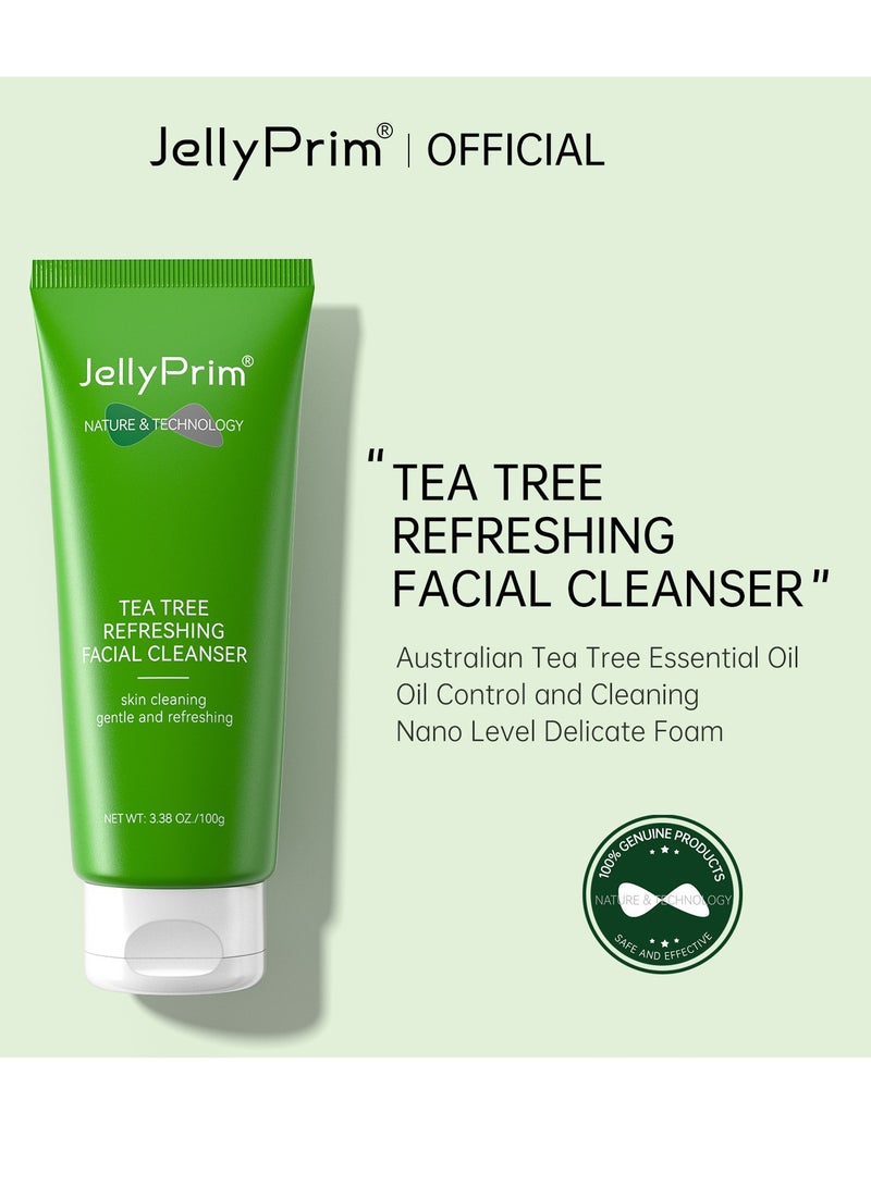JellyPrim Cleans Pores and Reduces Acne Marks Tea Tree Essence Cleanser 100g - Image 2