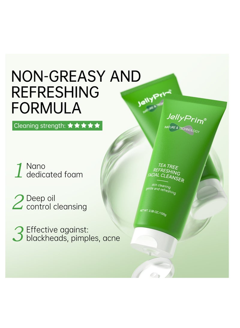 JellyPrim Cleans Pores and Reduces Acne Marks Tea Tree Essence Cleanser 100g - Image 3