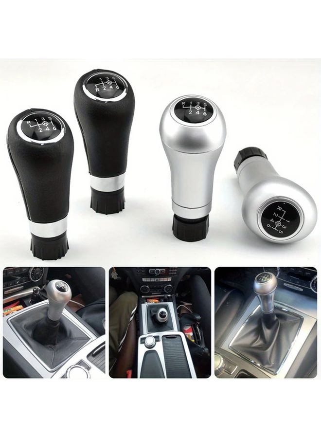 غطاء ناقل الحركة اليدوي الأسود من الجلد لسيارات ميرسيدس موديلات 2008 إلى 2014 - Image 5