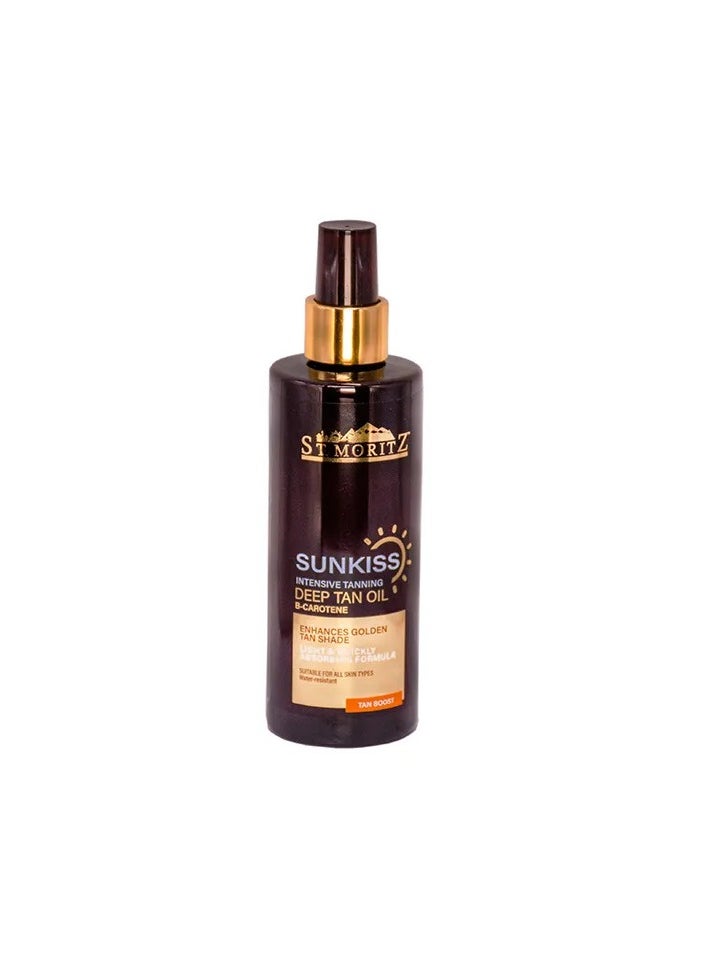 ST MORITZ St. Moritz Sun Kiss Deep Tan Oil | Intensive Tanning with Beta-Carotene | 250ml | Golden Tan Boost  - Image 2