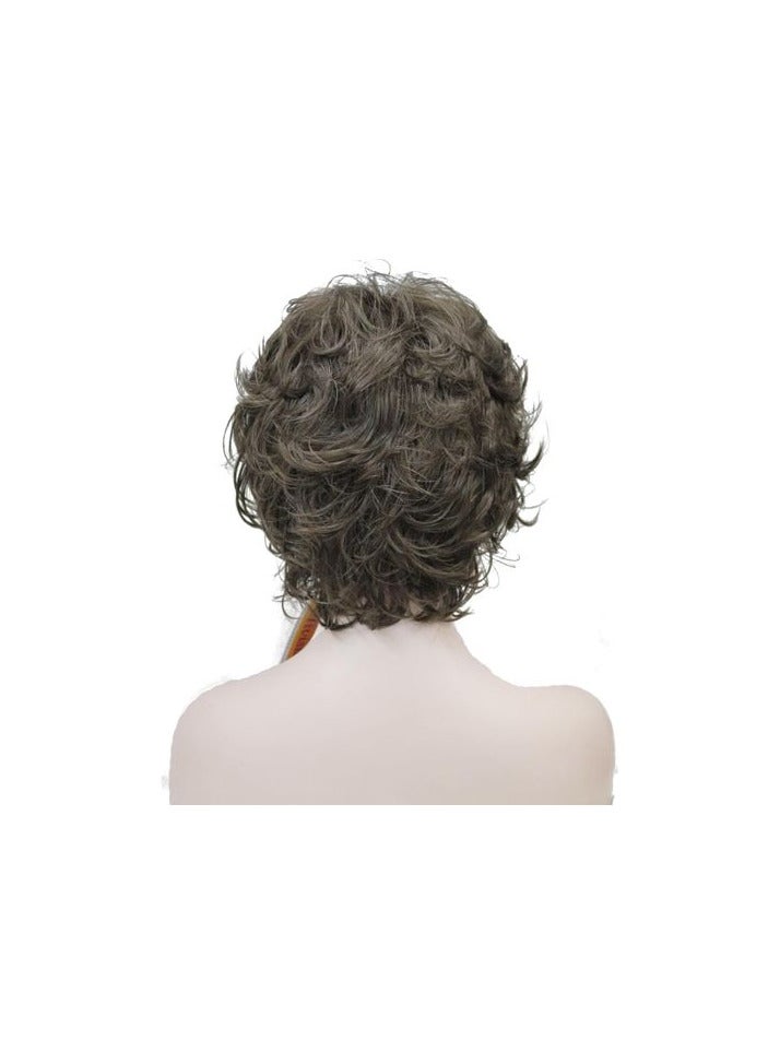باروكة شعر صناعي قصير مموج بني فاتح اللون  الشعر الحراري - Image 1