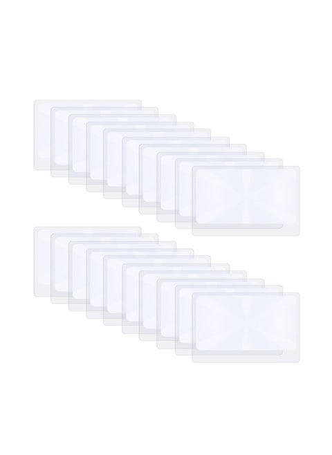 20PCS 3X Pocket Fresnel Magnifier, Wallet Magnifying Lens Credit Card Loupe Jewelry Inspection Tool Travel Magnifying Helpers Emergency Fire Starter for Reading Small Prints & Low Vision
