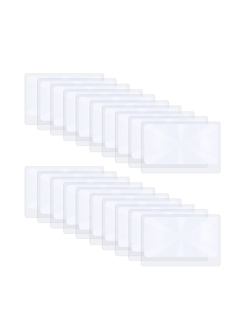 20PCS 3X Pocket Fresnel Magnifier, Wallet Magnifying Lens Credit Card Loupe Jewelry Inspection Tool Travel Magnifying Helpers Emergency Fire Starter for Reading Small Prints & Low Vision