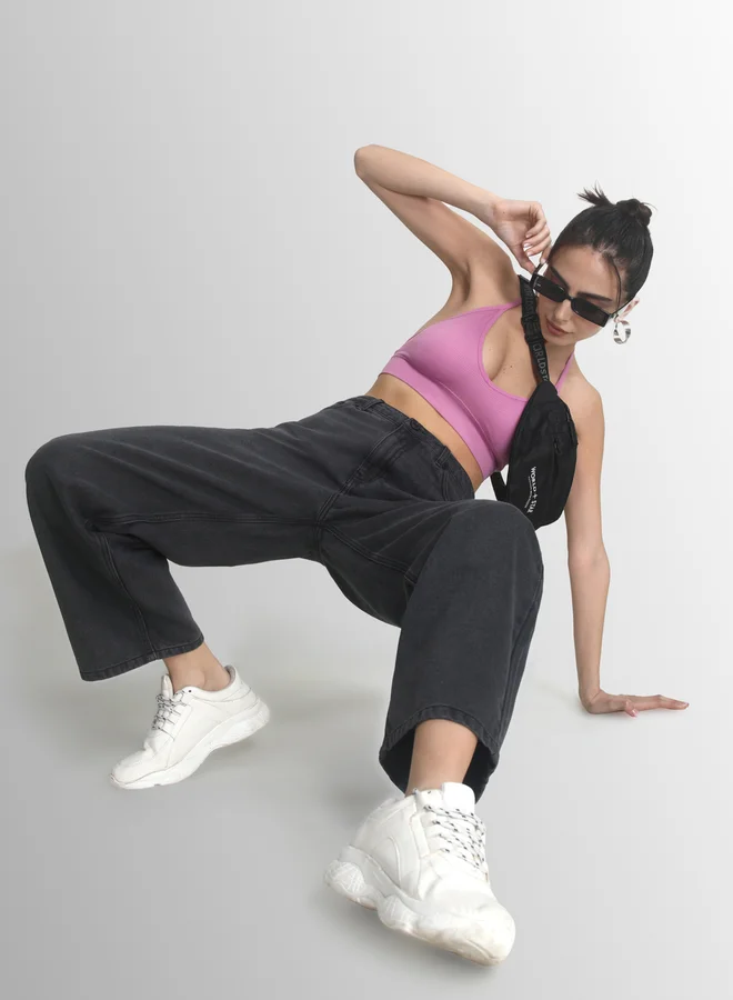 Take Two grey Women High Rise Baggy Fit Jeans for Women | Best Price UAE