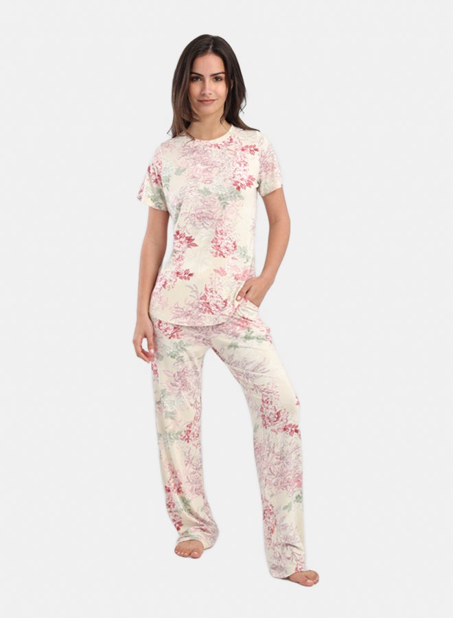 Carina All Over Floral Print Pyjama Set - Image 1