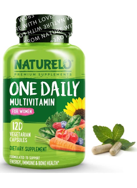 One Daily Multivitamin for Women 120 Vegetarian Capsules Dietary Supplement Formulated to Support Energy, Immune & Bone Heath