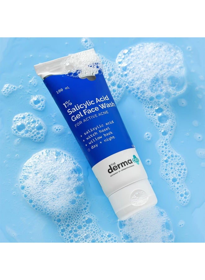 ذا ديرما كو غسول الوجه جل حمض الساليسيليك 1% من ذا ديرما كو مع حمض الساليسيليك وبندق الساحرة لعلاج حب الشباب النشط - 100 مل - Image 2