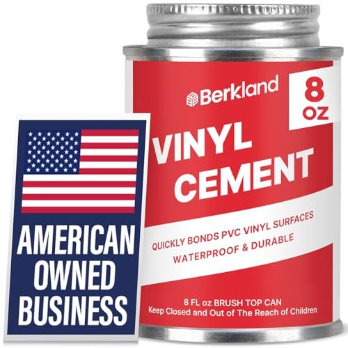 Berkland [8 oz] Vinyl Cement Glue - Super Glue for Inflatables - Waterproof, Fast-Setting, Flexible Bond for Pool Liners, Vinyl Fabrics, Tent, and Tarps - Image 1