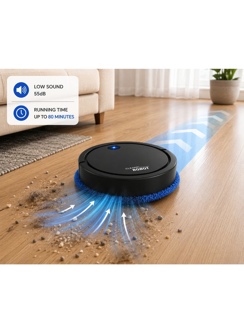 Shopit Automatic Robot Vacuum Cleaner & Smart Mop – Low Noise Robot Vacuum and Mop with Strong Suction, USB Rechargeable Intelligent Sweeping Robot for Home, Office & Pet Hair Cleaning (White) - Image 3