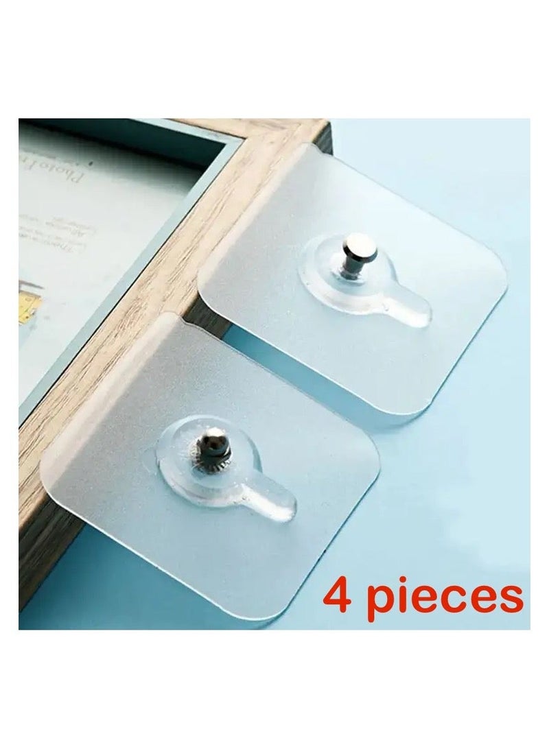 This 7-piece set includes 4 self-adhesive wall hangings in a transparent color, ideal for hanging pictures without nails or drilling. They can also be used to hang keys or other items, offering versatile functionality. The set also includes 3 heavy-duty, double-sided metal hooks with screws for secure mounting. Made of strong, durable, rust-resistant galvanized iron in a silver finish, these U-shaped hooks are designed to hold and organize large and heavy tools. The hook's curved front prevents tools from slipping, ensuring stability for years of use. The hooks are resistant to bending or warping and can support up to a maximum weight of 10 kg. Suitable for garages or gardens, these hooks can hold heavy garden tools such as shovels, brooms, axes, wires, hoses, ladders, tools, weights, and steps. They are perfect for hanging and organizing items in gardens, balconies, garages, workshops, warehouses, gyms, and barns. - Image 2