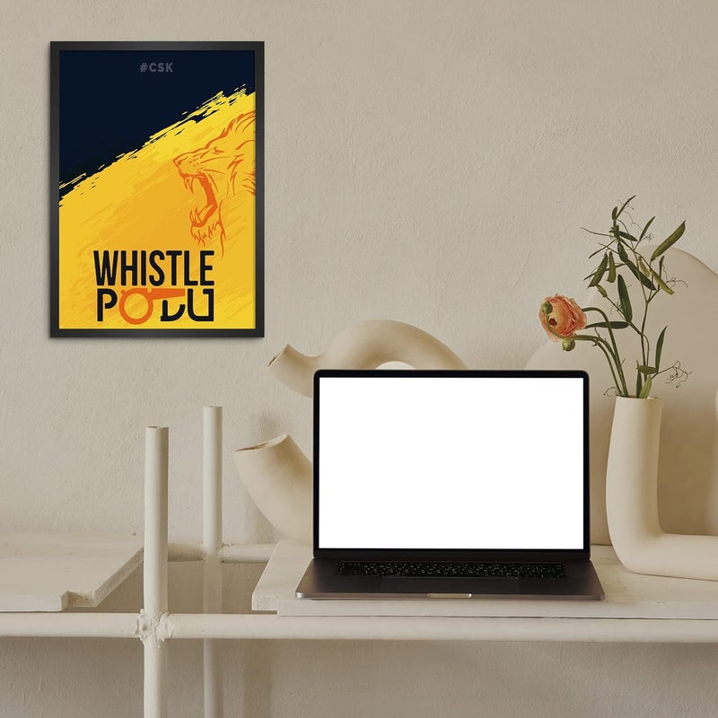LAMRON Whistle Podu CSK Framed Poster - Image 2