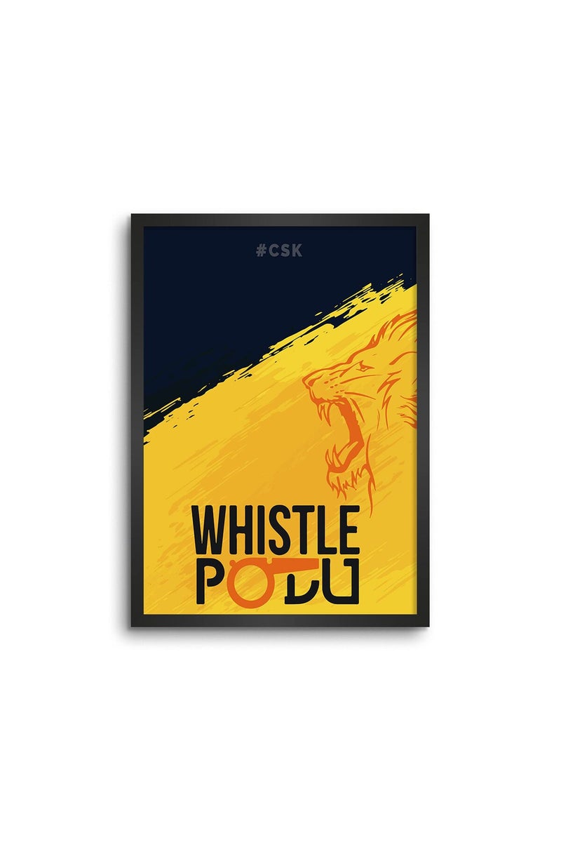LAMRON Whistle Podu CSK Framed Poster - Image 1