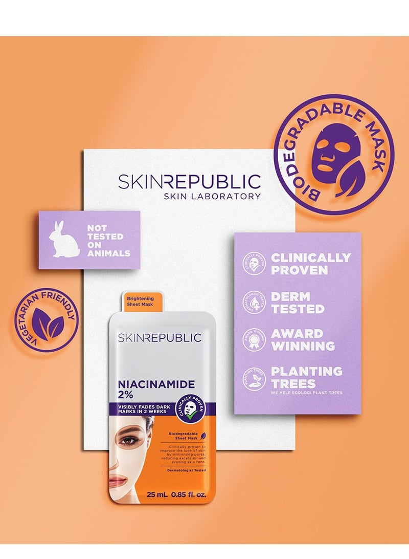 سكين ريبابلك قناع الوجه الورقي نياسيناميد 2% (قناع واحد) - قناع تفتيح مع حمض الهيالورونيك والأدينوزين، يقلل من البقع الداكنة، يحسن الملمس، يقلل المسام، يتحكم في الزيوت ويهدئ البشرة المتهيجة - Image 4