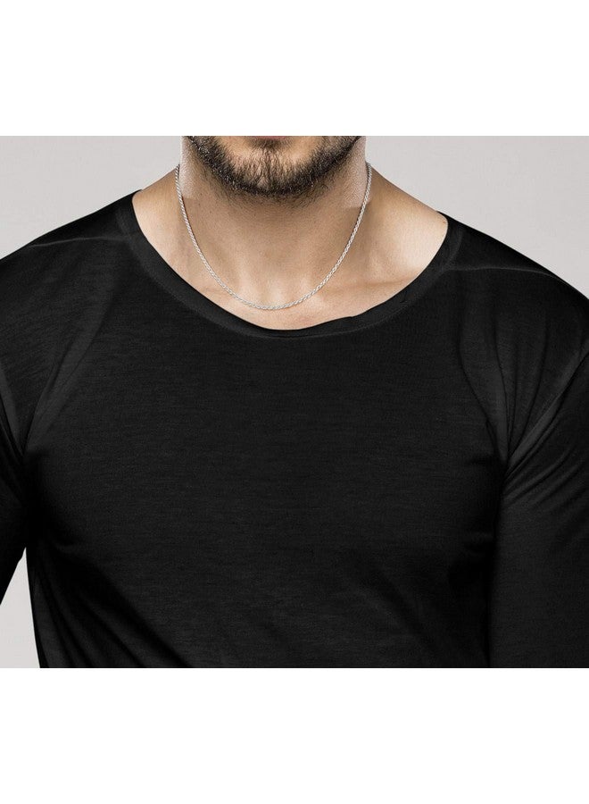 Miabella Solid 925 Sterling Silver Italian 2mm, 3mm Diamond-Cut Braided Rope Chain Necklace for Men Women Made in Italy (2mm, Length 18 Inches) - Image 2