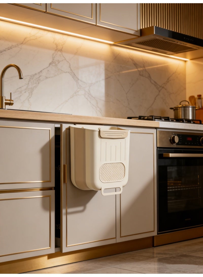 Valiant Glow Hanging Kitchen Bin,Wall Mounted Trash Bin,Can Kitchen Punch-Free Trash Bin Cabinet Door Foldable Bathroom Toilet Storage Bucket for The Home - Image 5