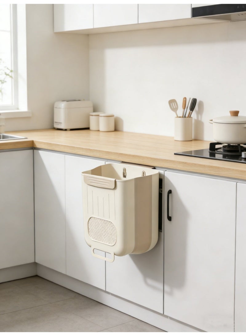 Valiant Glow Hanging Kitchen Bin,Wall Mounted Trash Bin,Can Kitchen Punch-Free Trash Bin Cabinet Door Foldable Bathroom Toilet Storage Bucket for The Home - Image 4