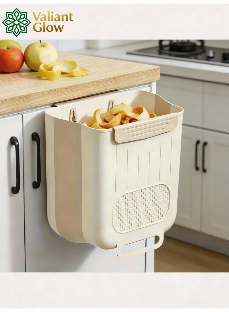 Valiant Glow Hanging Kitchen Bin,Wall Mounted Trash Bin,Can Kitchen Punch-Free Trash Bin Cabinet Door Foldable Bathroom Toilet Storage Bucket for The Home - Image 3