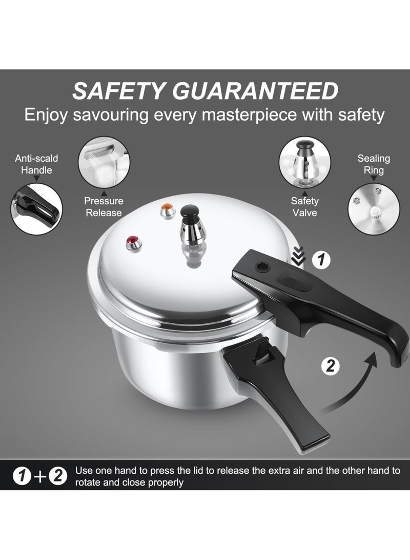 Small Pressure Cooker, 3.17 Quart Aluminum Alloy Pressure Cooker 18cm/7inch Bottom 3L Mini Pressure Cooker for Gas Stove Induction Cooker - Image 4