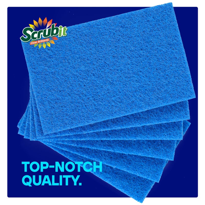 SCRUBIT 50 Pack Scouring Pad - Heavy Duty Scrub Pads for Cleaning Dishes - Non-Scratch Reusable Scrubbing - Blue - Image 5