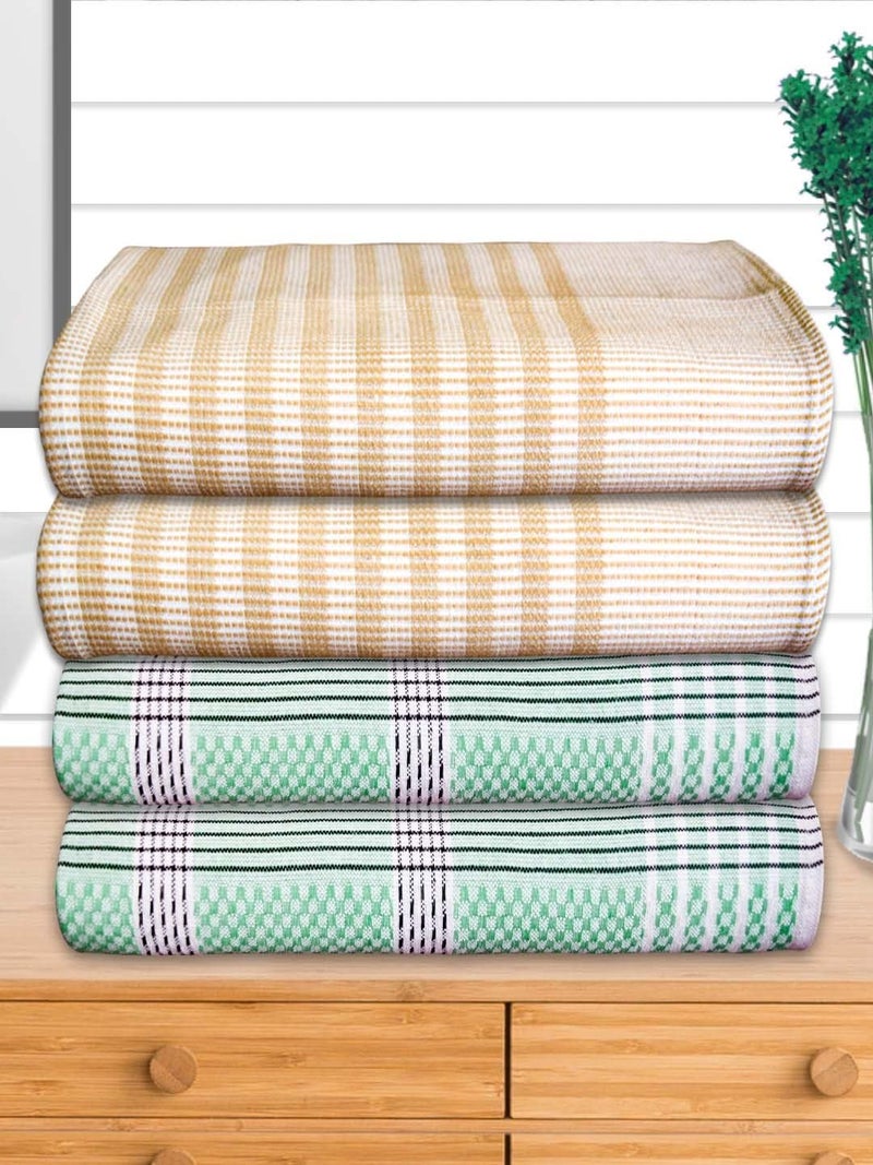 ATHOM LIVING Premium Bath Towel 75 x 150 cm Pack of 4 Waffle Towel,Ultra Absorbent, Quick Dry, and Durable - Ideal for Spa, Gym, and Everyday Use, Multi-ple Colors - Image 1