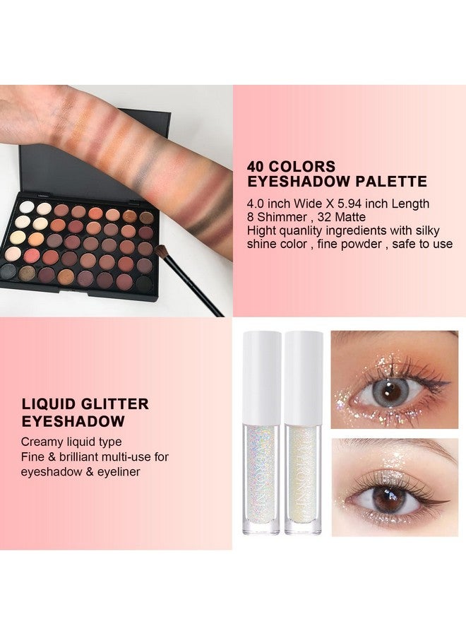 فيروني طقم مكياج سيتال في واحد للنساء، مجموعة كاملة، مجموعات مكياج نسائية متعددة الأغراض للمبتدئين والمحترفين على حد سواء، سهلة الحمل (مجموعة 011 (22 قطعة)) - Image 4