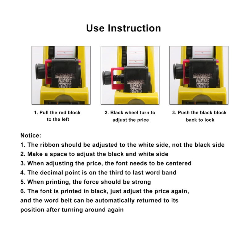 Yellow Manual Labeling Machine 8 Digits Price Tag Label Maker Portable Price Marking Tool - Image 5