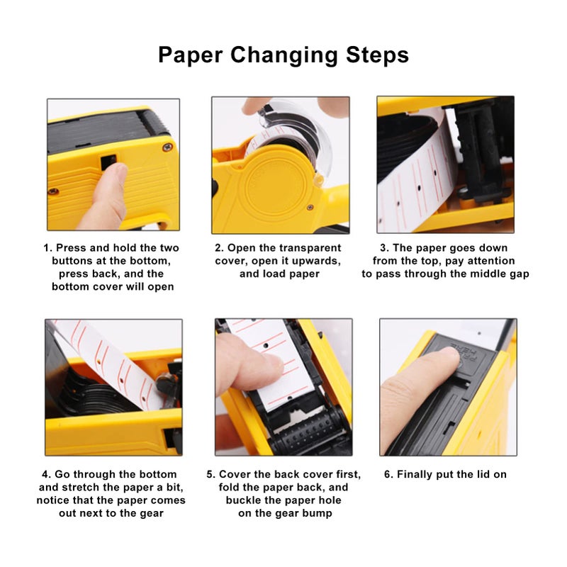 Yellow Manual Labeling Machine 8 Digits Price Tag Label Maker Portable Price Marking Tool - Image 4