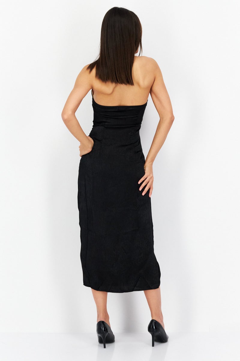 PUBLIC DESIRE Women Plain Casual Midi Dress, Black - Image 4