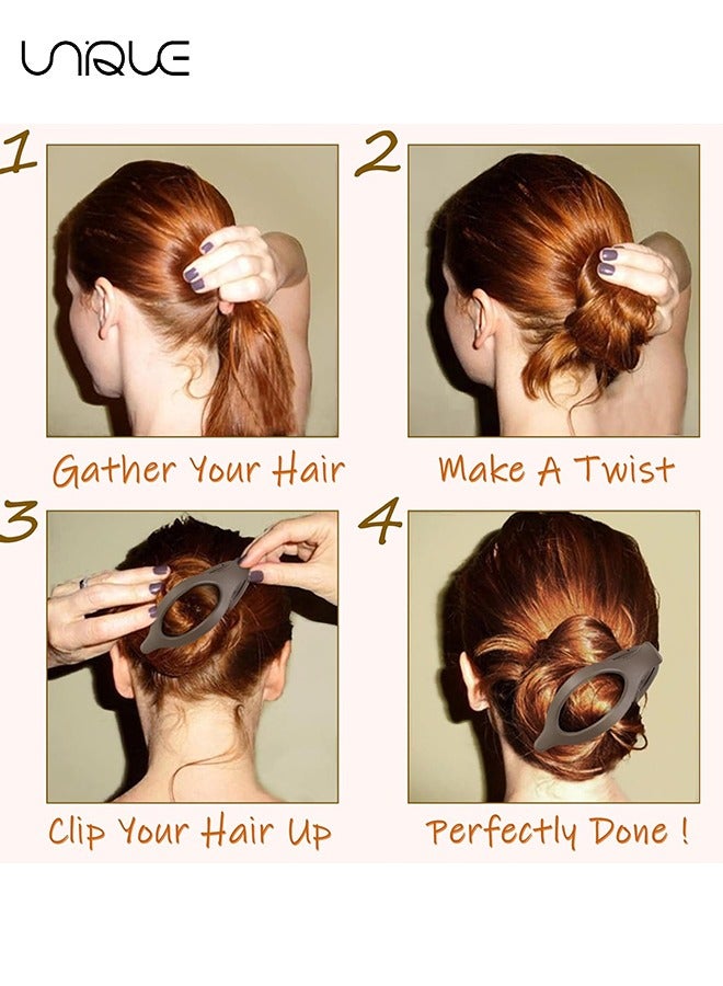 يونيك مشابك شعر مسطحة للنساء - 4 قطع مشابك مخلب جانبية منحنية للشعر الرقيق الكثيف - مشابك شعر التمساح بقوة بدون قبضة غير لامعة ملحقات شعر محايدة للنساء والفتيات - Image 5