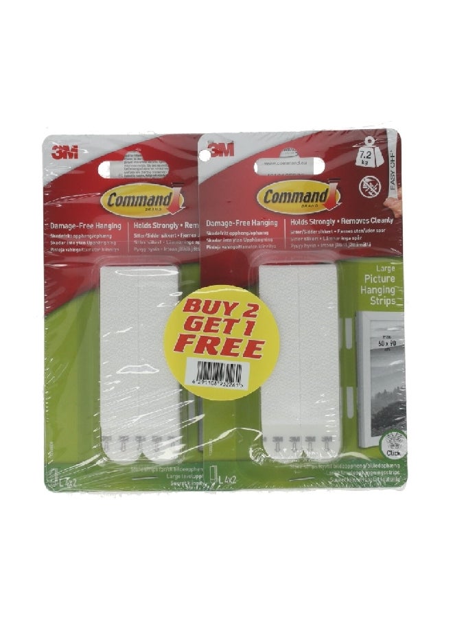 Command Strong Hold Damage Free Picture Hanging Strips White Large XN006300620 - Image 1