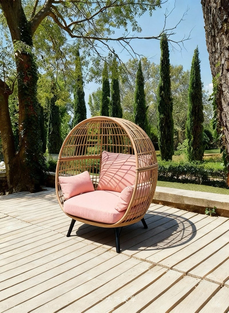Broyhome Outdoor Relaxing Balcony Set Porch Bistro Swing Chair Rattan Lounge Chair Indoor Outdoor Patio Seating for Modern Design Garden Furniture for Outdoor Bench Seating Terrace Lawn Patio Balcony - Image 5