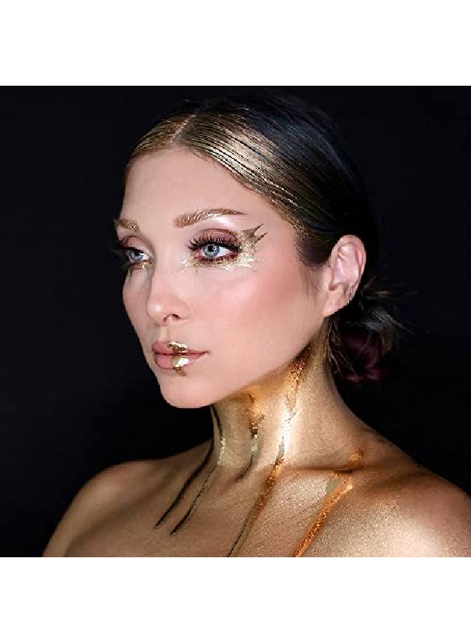 mehron Makeup Metallic Powder (.17 Ounce) With Mixing Liquid (1 Oz) (Gold) - Image 4