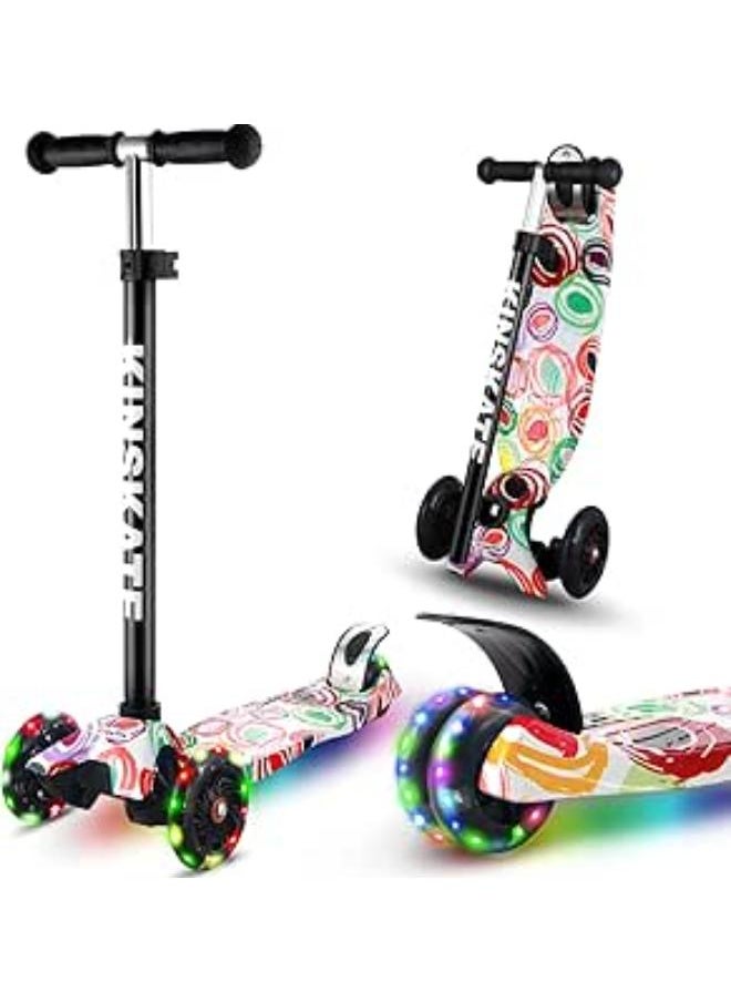 Cool Baby Cutemelo 3 Wheel Scooter for Children from 3 to 12 Years - Three Wheels Scooter with LED Flashing Lights and Adjustable Height Handlebars - Non-Slip Scooter for Girls and Boys 