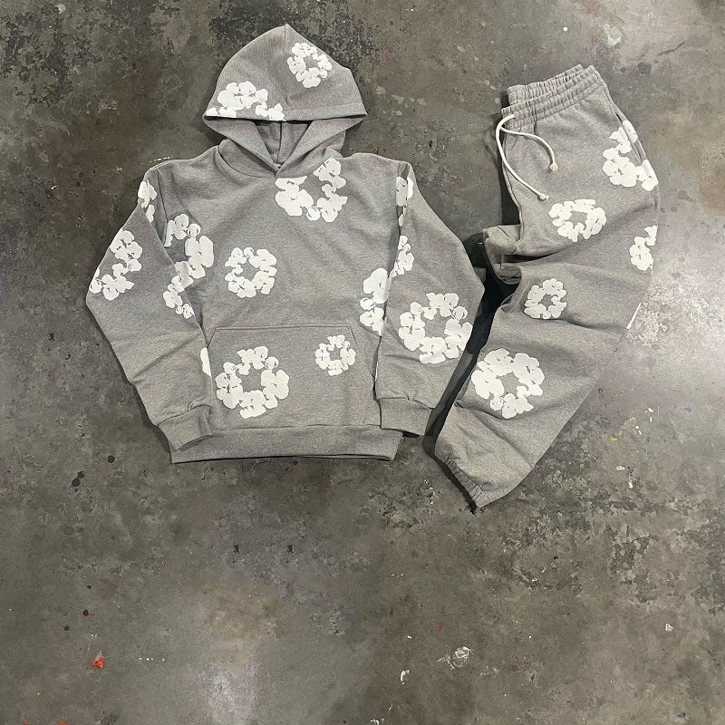 2023 fashion trend casual printed loose sweater y2g hip hop streetwear mens and womens pullover casual top Gray suit 