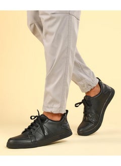 Paragon PARAGON K1027G Leather Look Casual Sneakers for Men with Ultra Soft Ankle Support, Cushioned Insoles, Lace up for Good Fitting | Comfortable, Lightweight & Durable | Ideal for Outdoor Use Black  - Image 3