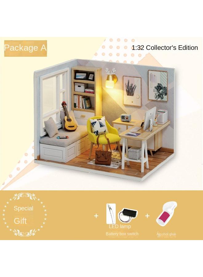Bluejw Zhiqu House Mini Sunshine Study Simple Doll House 3D Handmade Assembled Diy Model Handmade Gift - Image 3