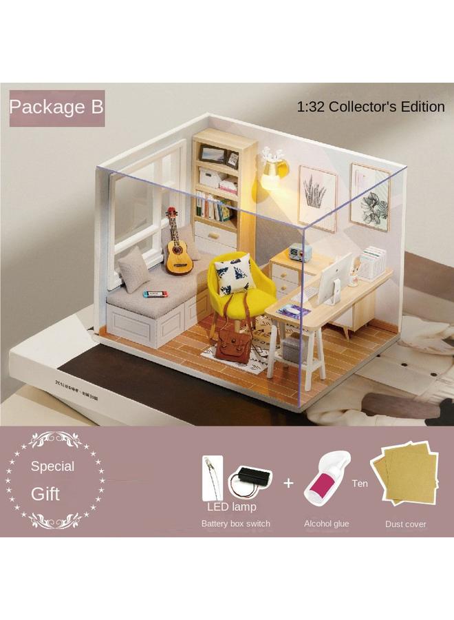 Bluejw Zhiqu House Mini Sunshine Study Simple Doll House 3D Handmade Assembled Diy Model Handmade Gift - Image 1