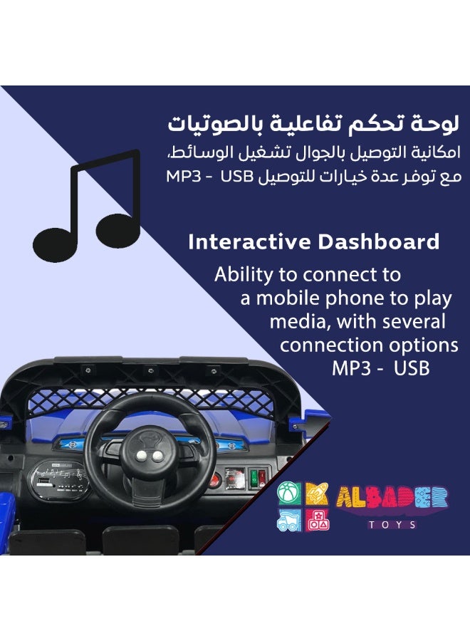 ALBADER Electric Car Mini Jeep With 12V Battery, 2 Motors, Car With Remote Control, Kids Car With Led Lights, Ride On Car With Music Efficts, 3 Speeds, Mini Car Suitable For Kids 2-6 Years - Image 4