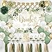 jenlion Sage Green Bridal Shower DecorationsBachelorette Party Decorations Bride to Be Backdrop Bridal Shower Balloons Paper Pom Poms Bride to Be Party Supplies for bridal shower - Image 2