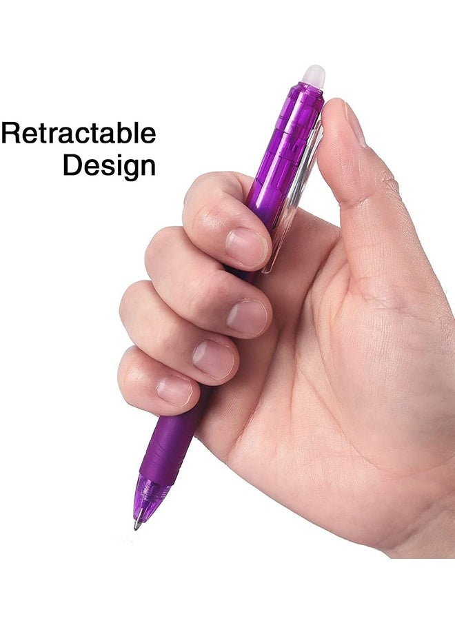 Generic - Retractable Erasable Gel Pens Clicker, Fine Point 0.5mm, Assorted Color Inks for Drawing Writing, 8-Pack - Image 1