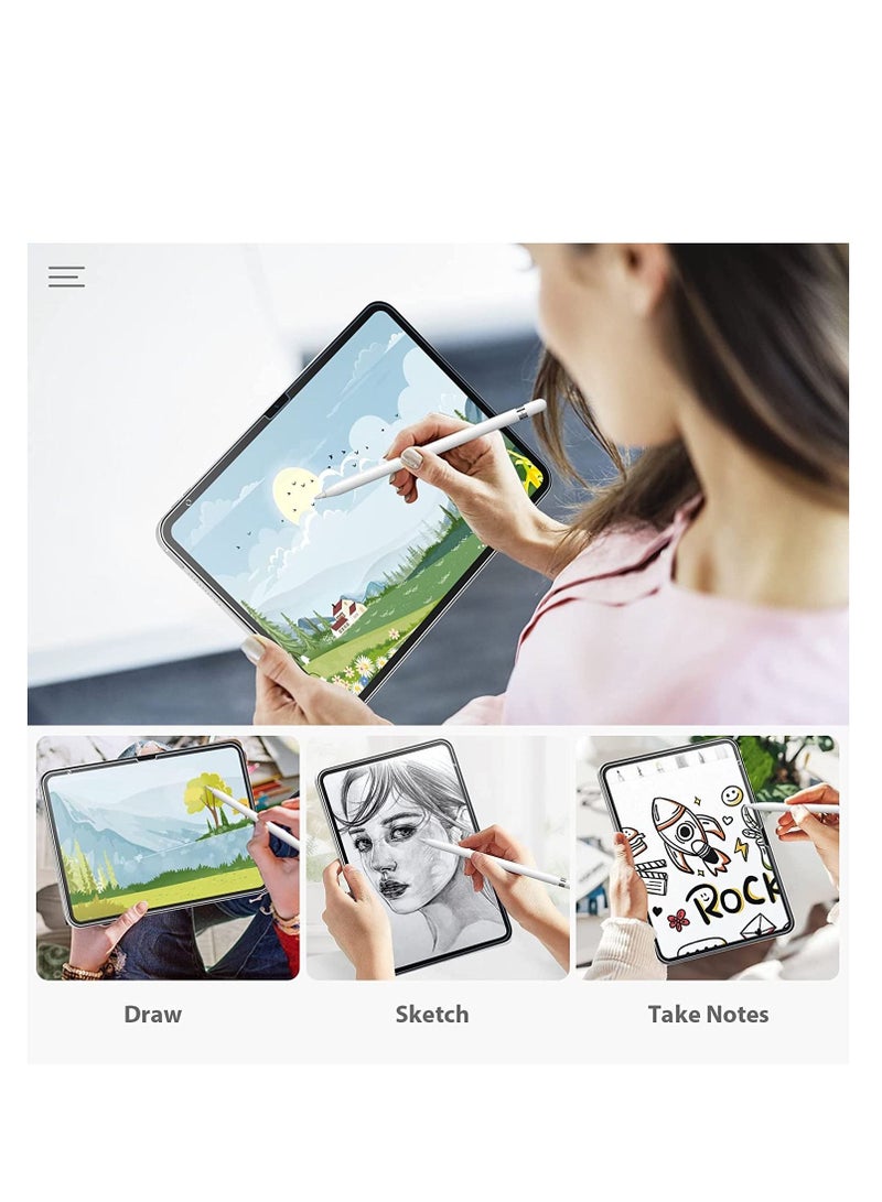 عبوة من قطعتين من واقيات الشاشة Paperfeel متوافقة مع iPad الجيل العاشر مقاس 10.9 بوصة (2022)، فيلم PET غير لامع للرسم، مضاد للتوهج، Face ID، متوافق مع قلم Apple - Image 5