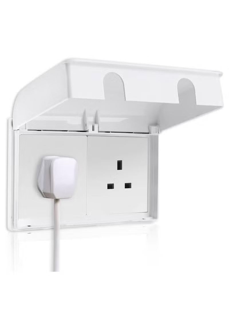Gonice Socket Cover Box, Childproof Electrical Outlet Protector, Waterproof Plug & Light Switch Guard, Baby Proofing Safety for Home Security, 86-Type Double-Position Socket Cover (White)  - Image 1